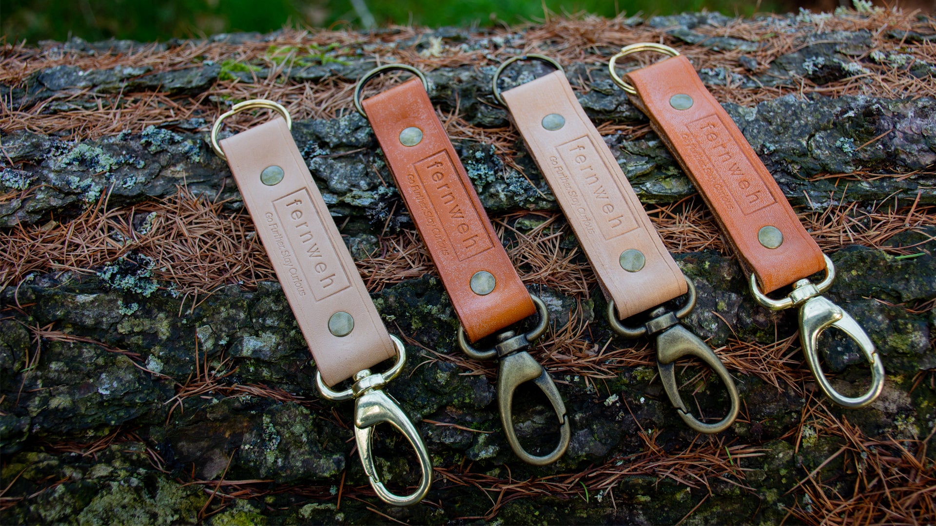Veg Tanned Leather Key Clip - Russet