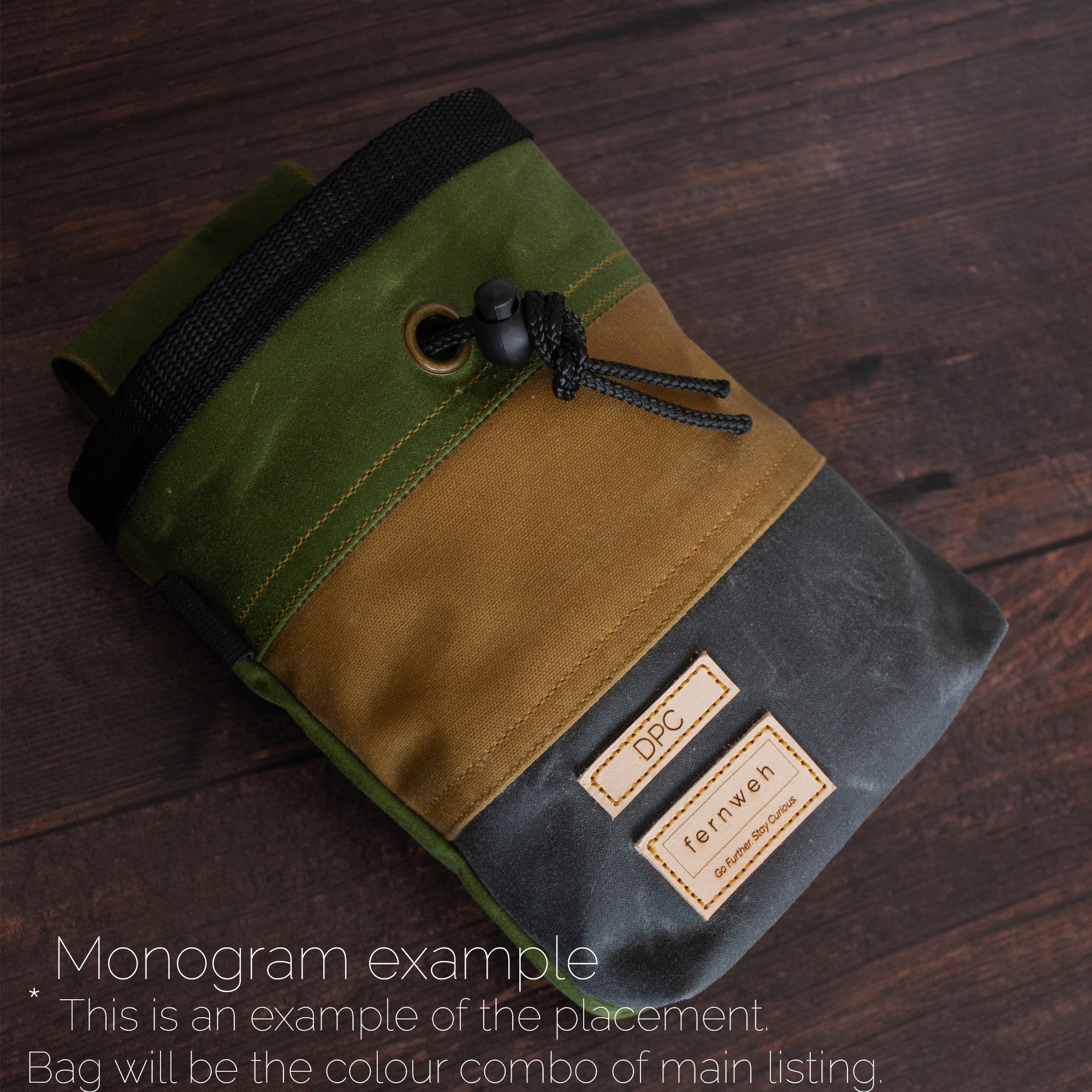 Waxed Canvas Chalk Bag - Storm/Moss