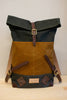 MUICK Waxed Canvas & Leather Rolltop Backpack -  Forest/Sand/Scree
