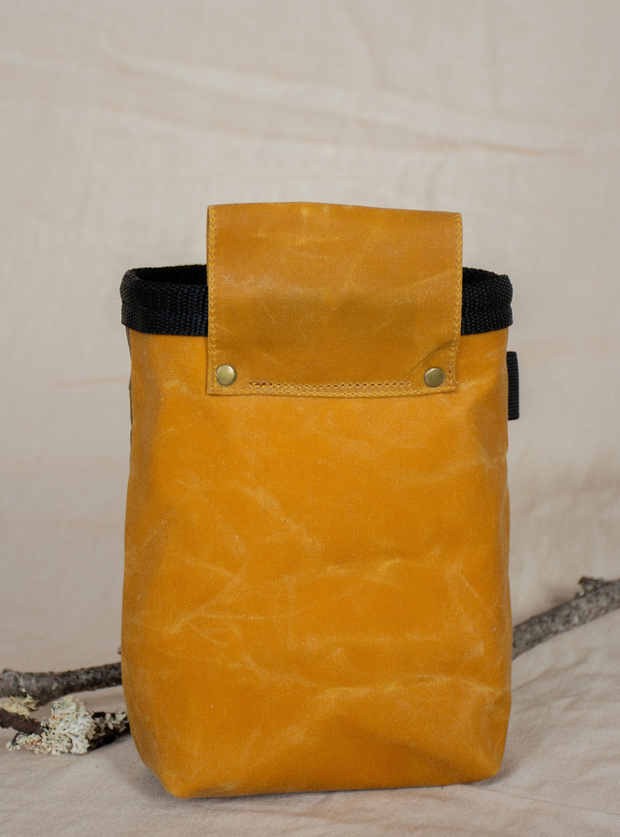 Offcut Waxed Canvas Chalk Bag - Sand/Bracken/Bark