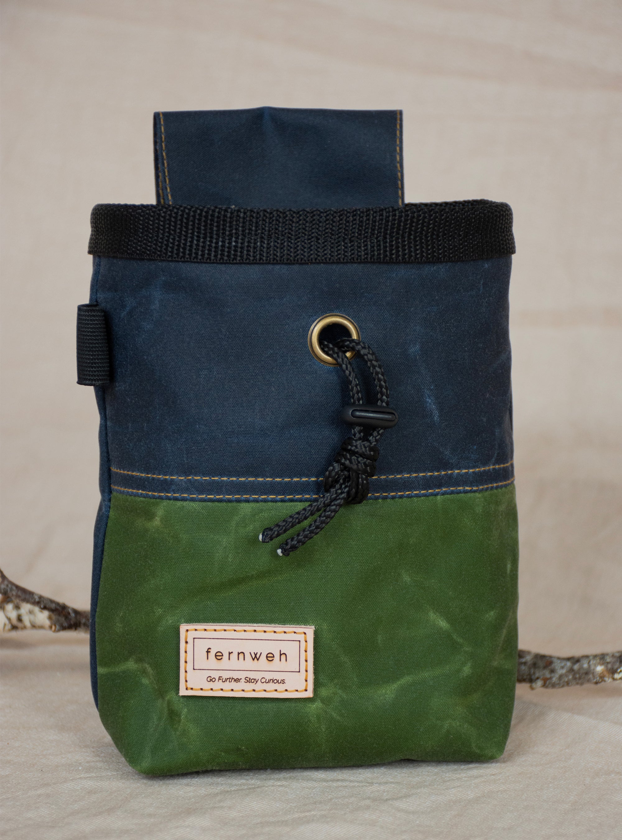 Waxed Canvas Chalk Bag - Storm/Moss