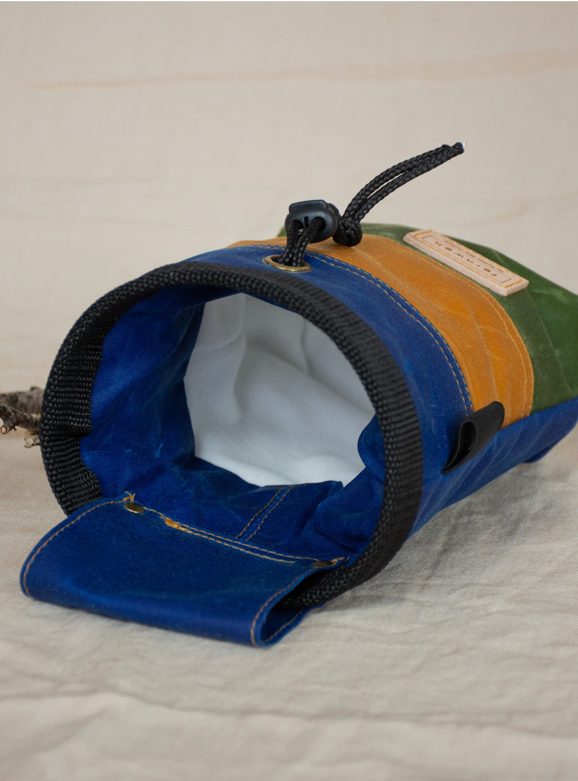 Waxed Canvas Chalk Bag - Blue/Sand/Moss