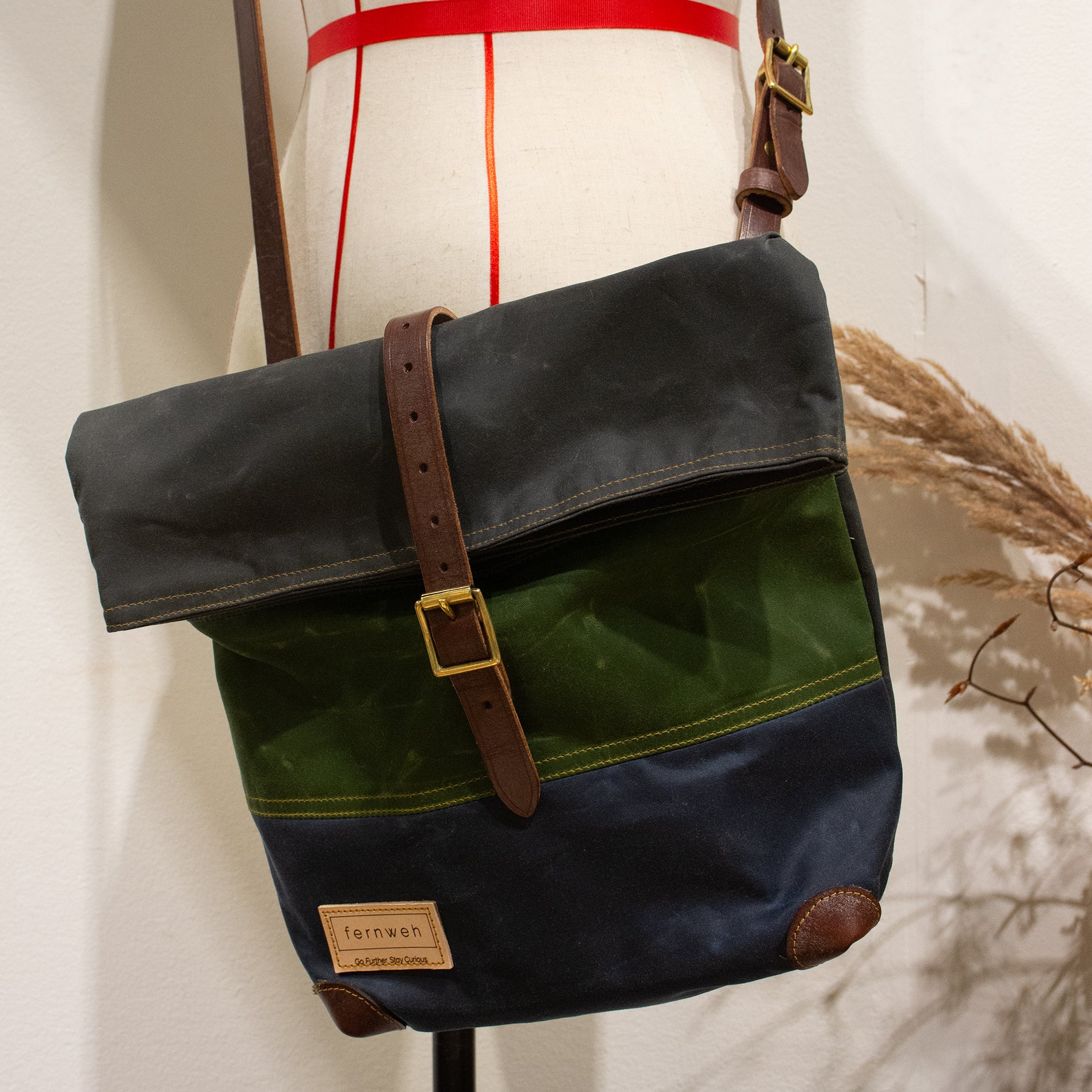 CAIRN Mini Rolltop Crossbody Bag - Triple Panel