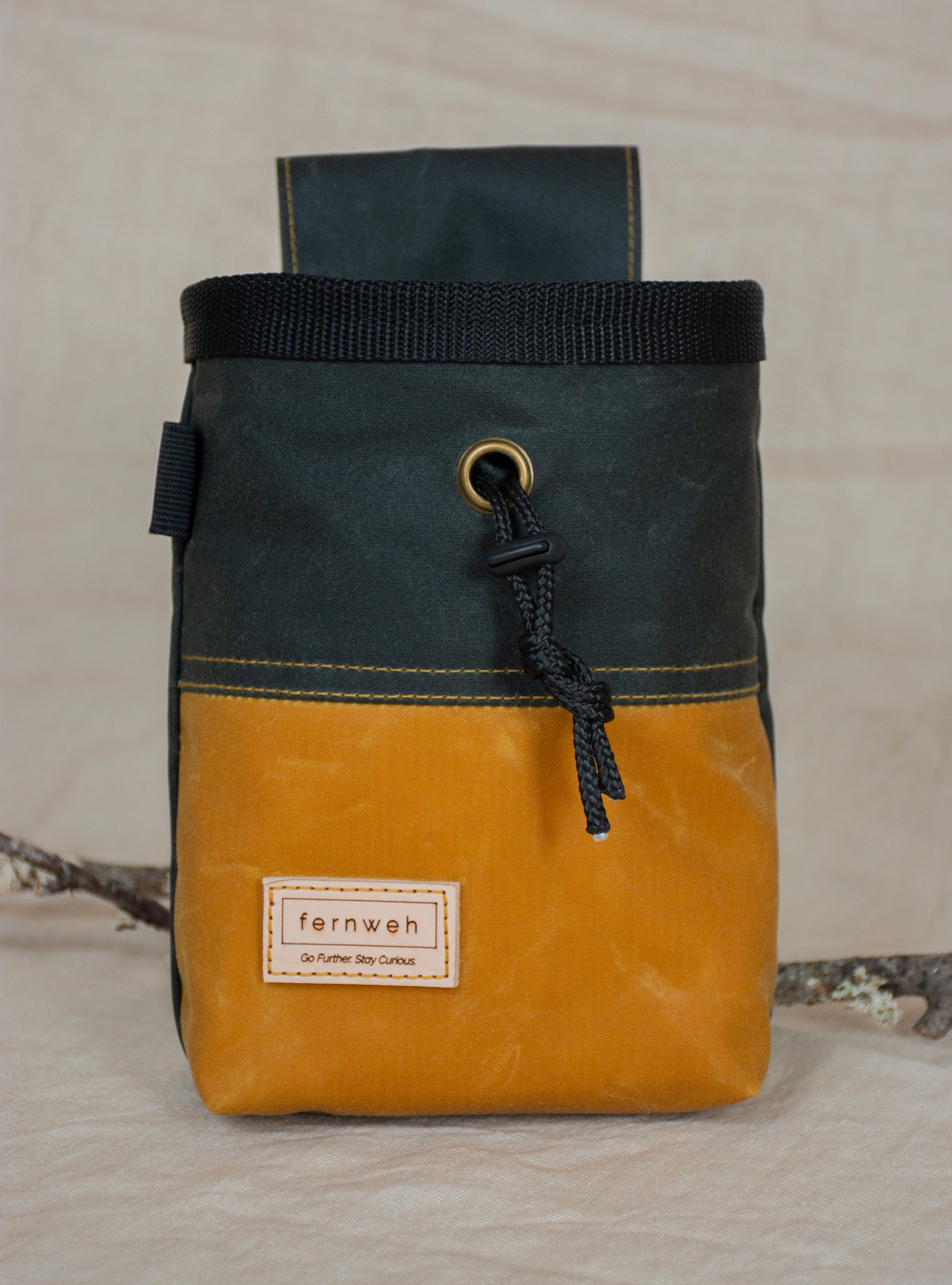 Waxed Canvas Chalk Bag - Forest/Sand