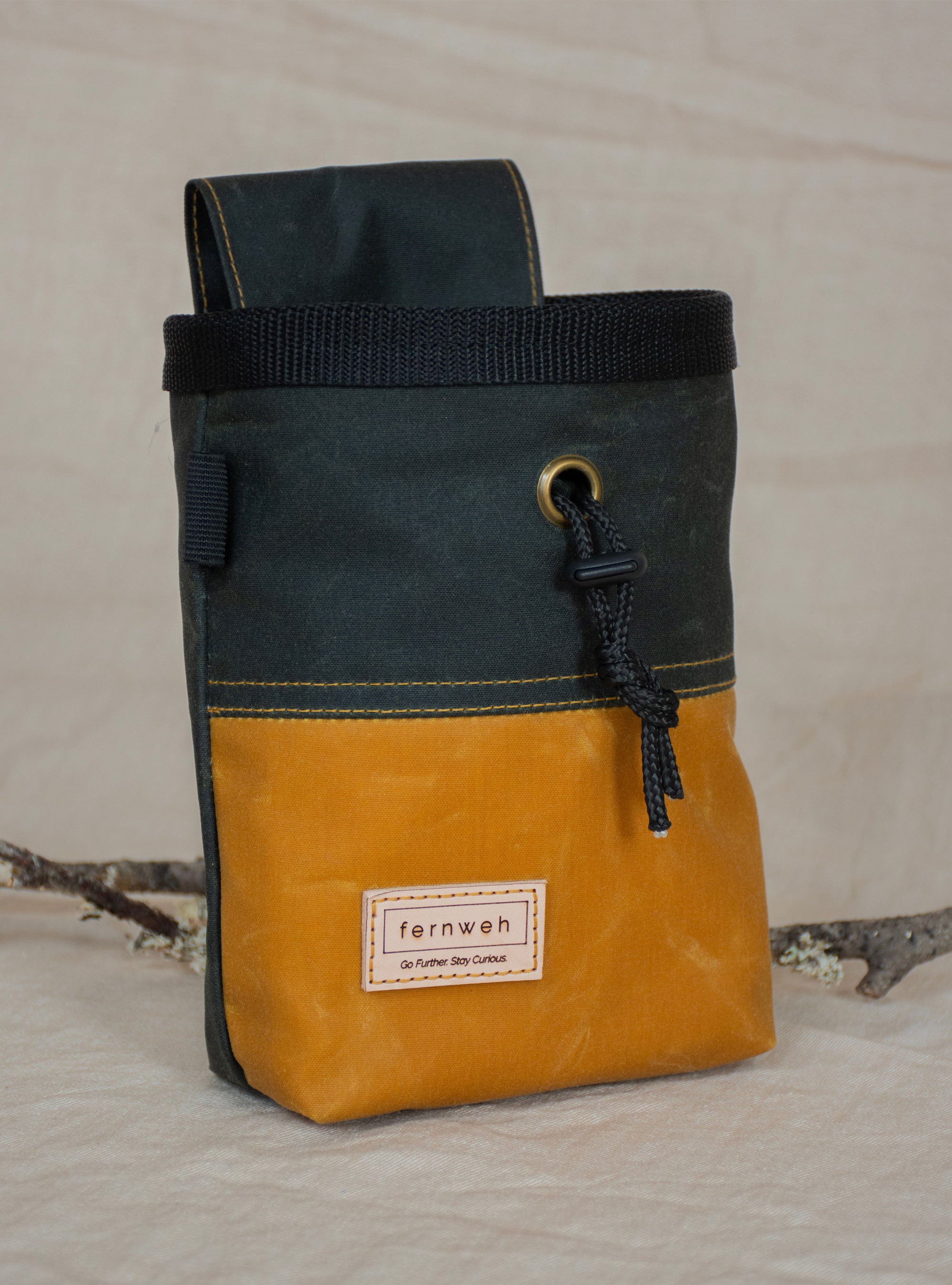 Waxed Canvas Chalk Bag - Forest/Sand