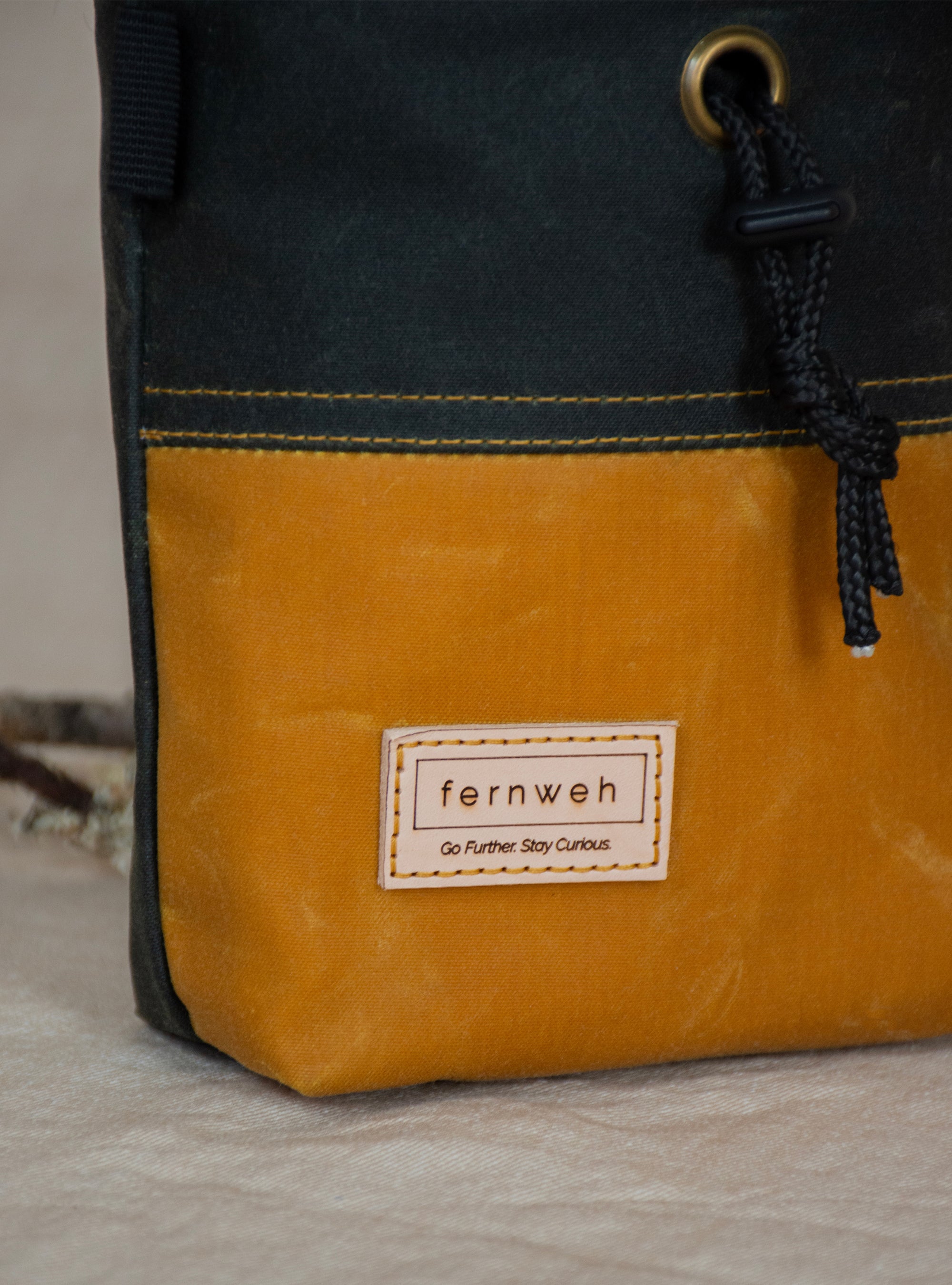 Waxed Canvas Chalk Bag - Forest/Sand