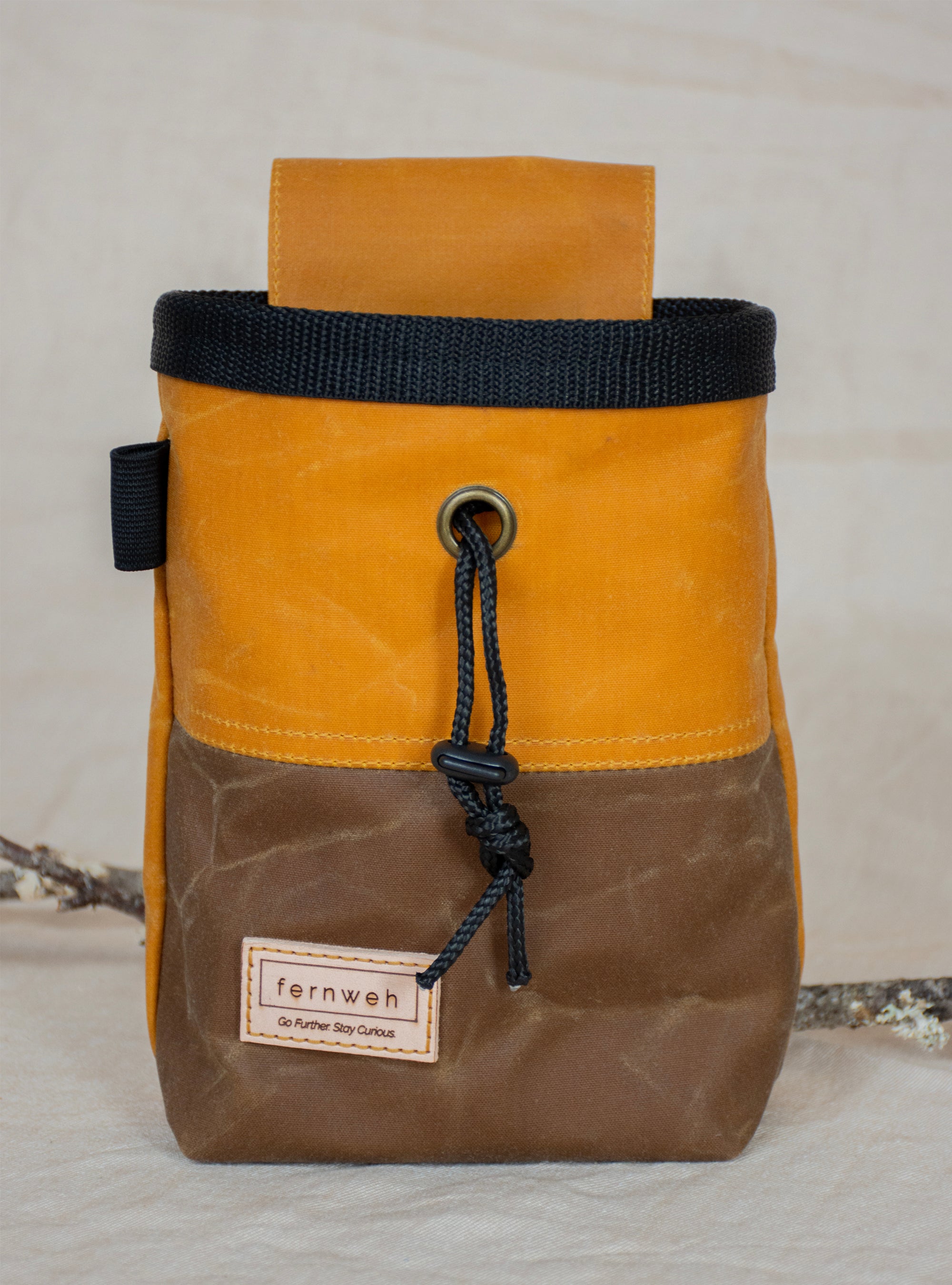 Waxed Canvas Chalk Bag - Sand/Bark