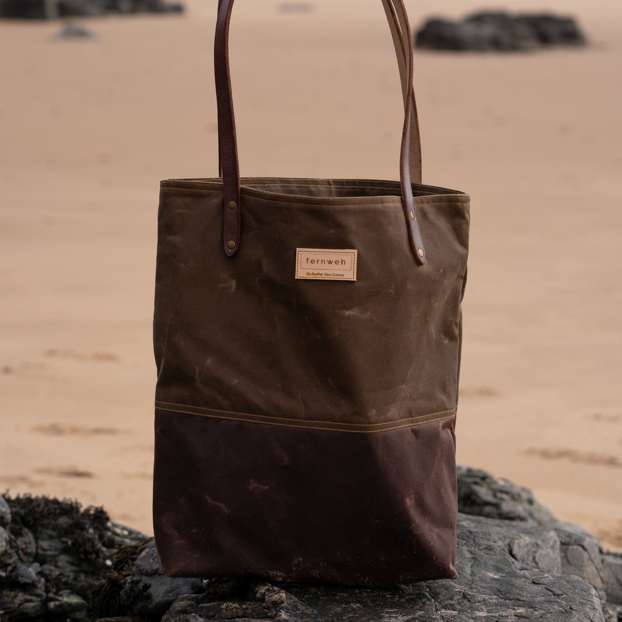 MORVEN Waxed Cotton Tote Bag - Double