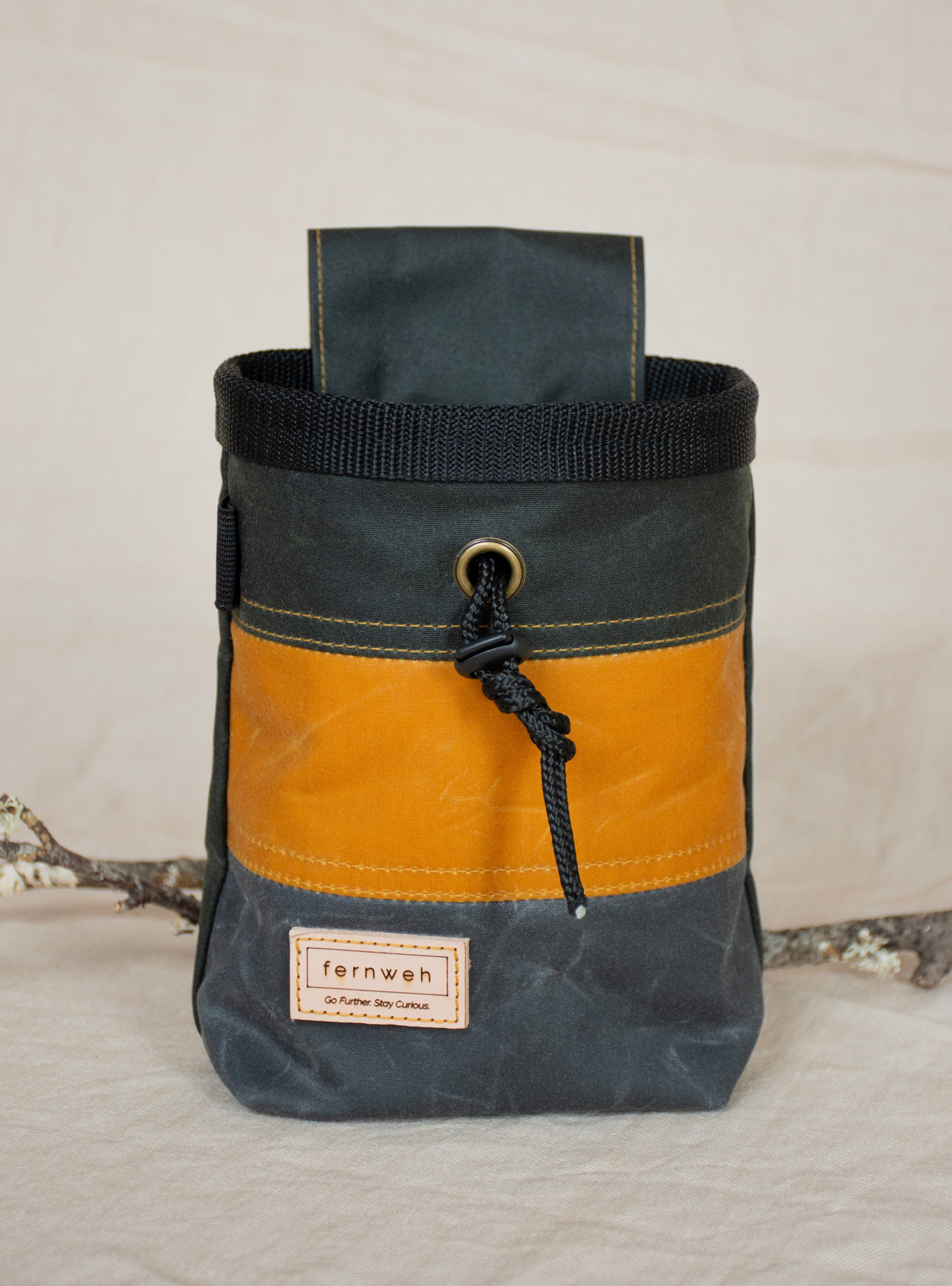 Waxed Cotton Chalk Bag - Triple