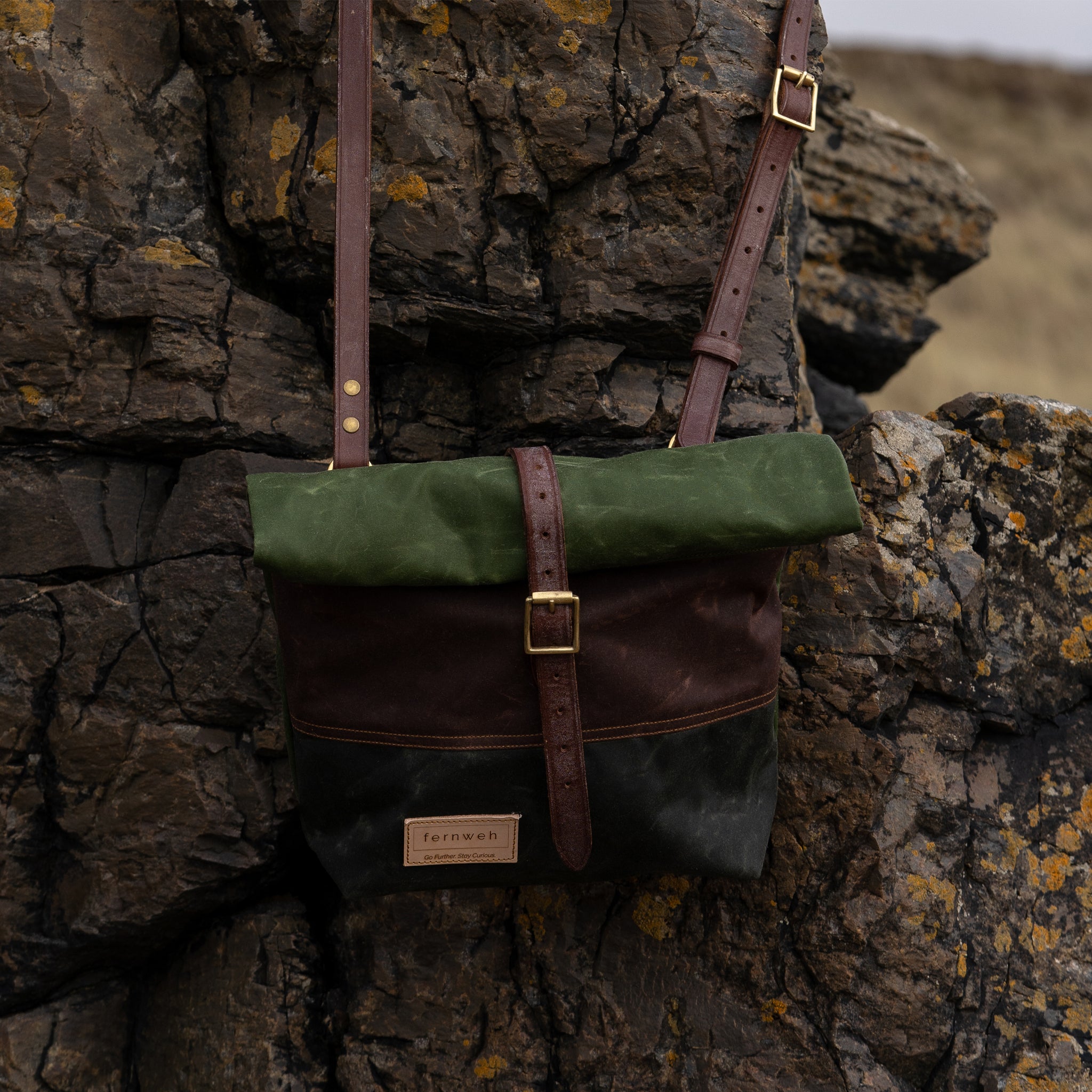 CAIRN Mini Rolltop Crossbody Bag - Triple Panel