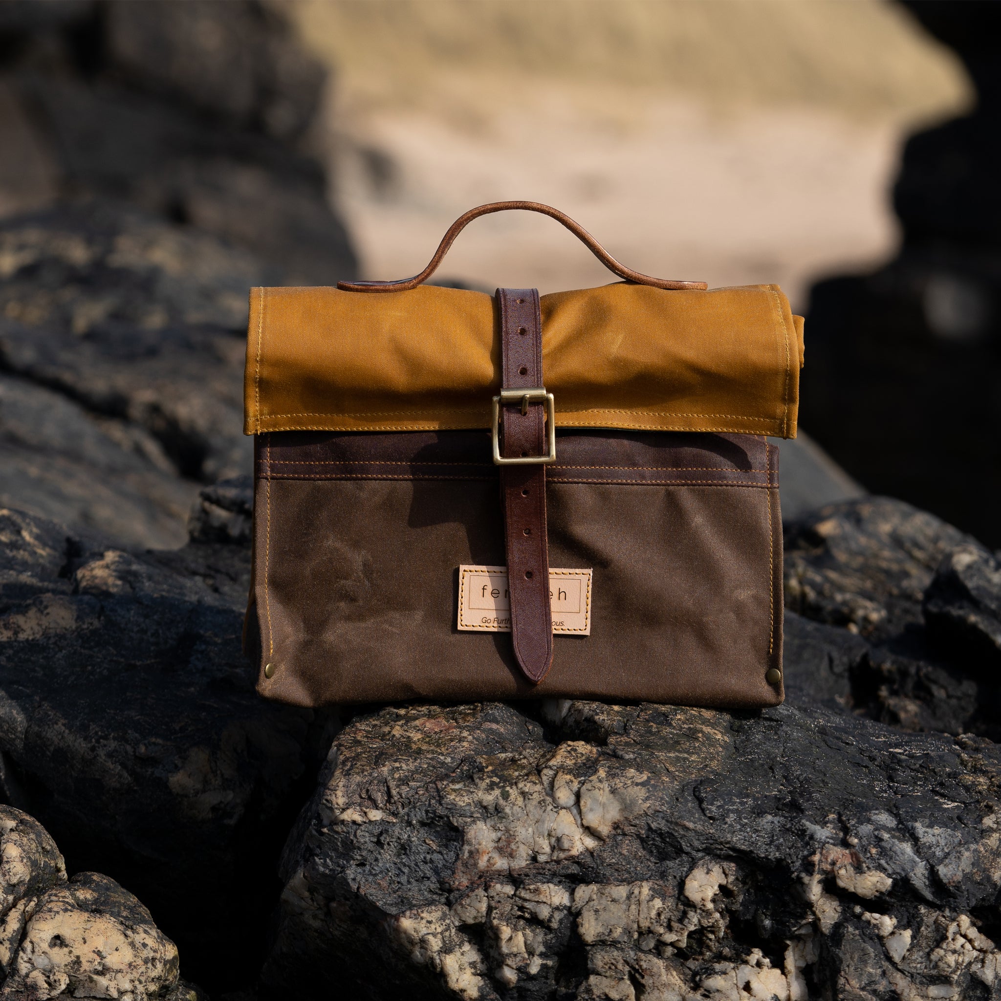 "MHOR" Waxed Cotton Lunch Bag - Triple Colour