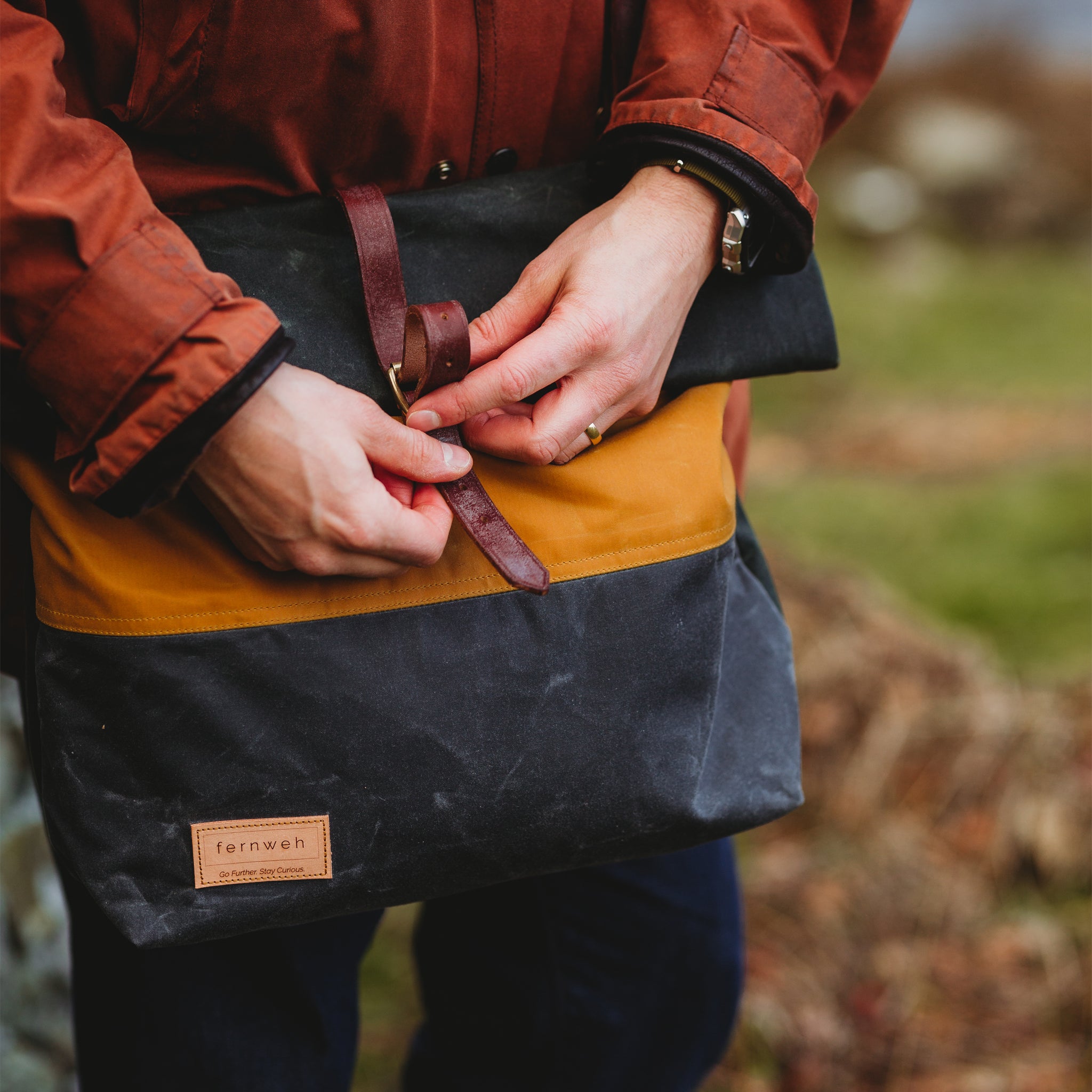 CAIRN Large Rolltop Crossbody Bag - Triple