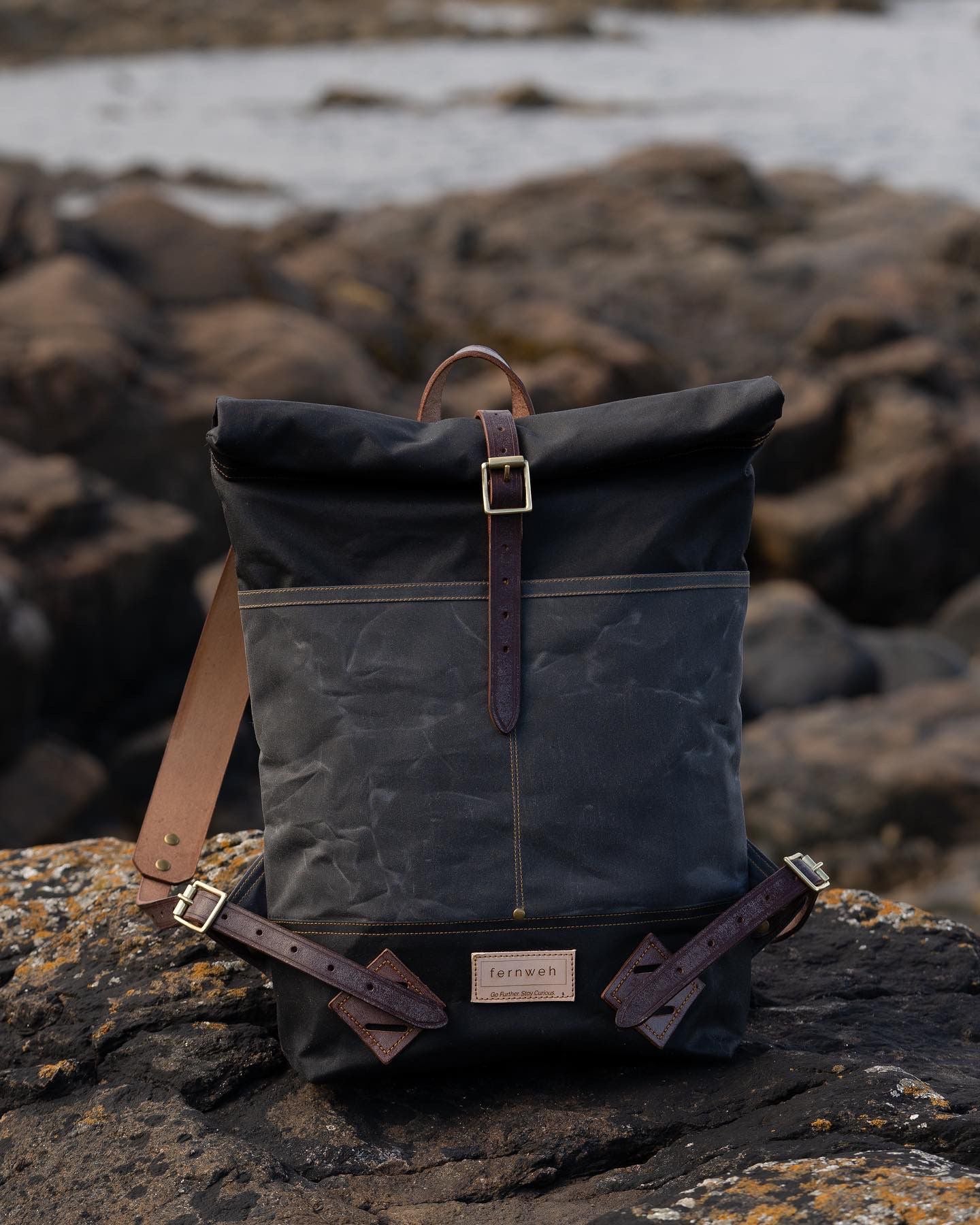 buy canvas leather backpack uk Waxed duty top carry handle Dovedale Canvas & Leather Backpack,