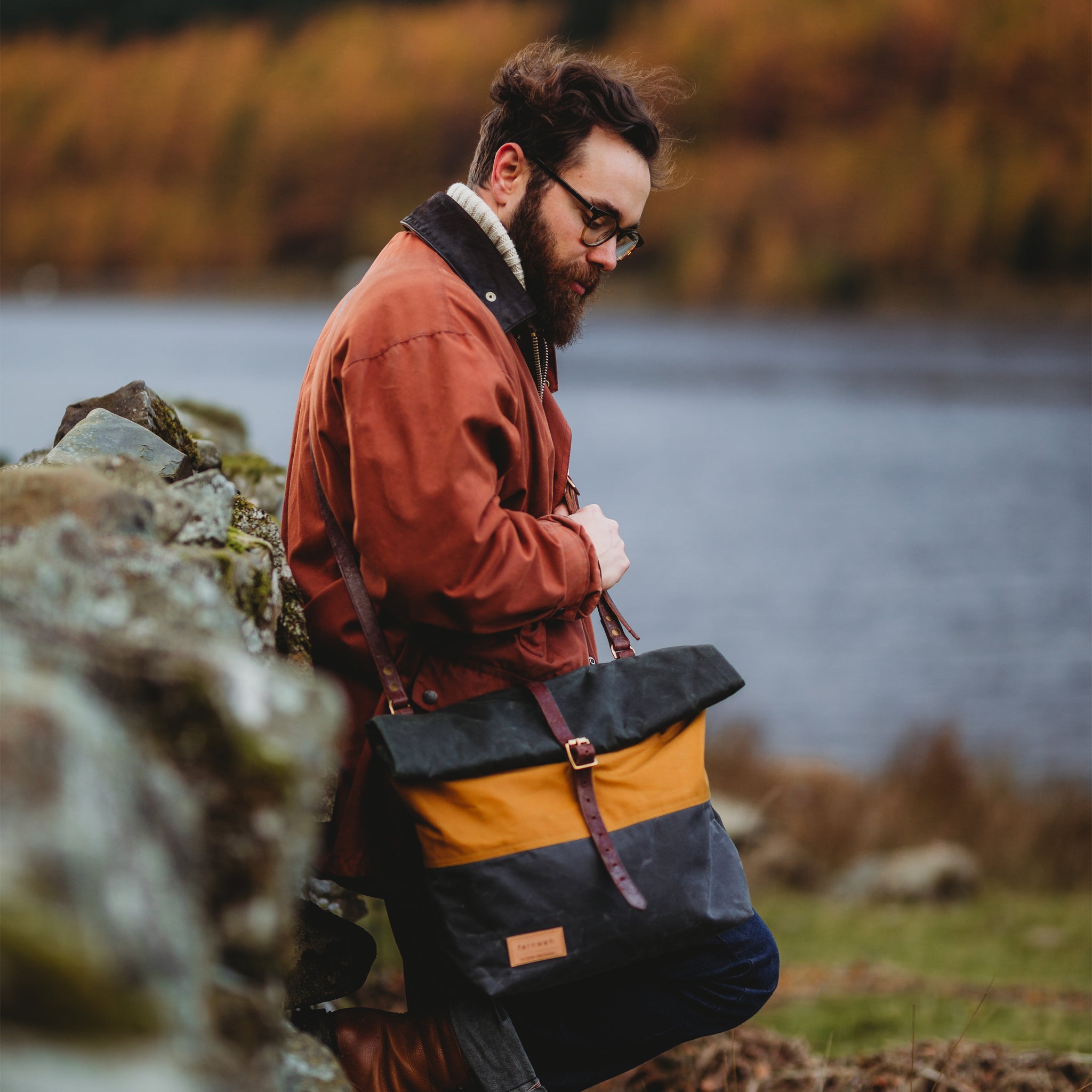 CAIRN Large Rolltop Crossbody Bag - Triple
