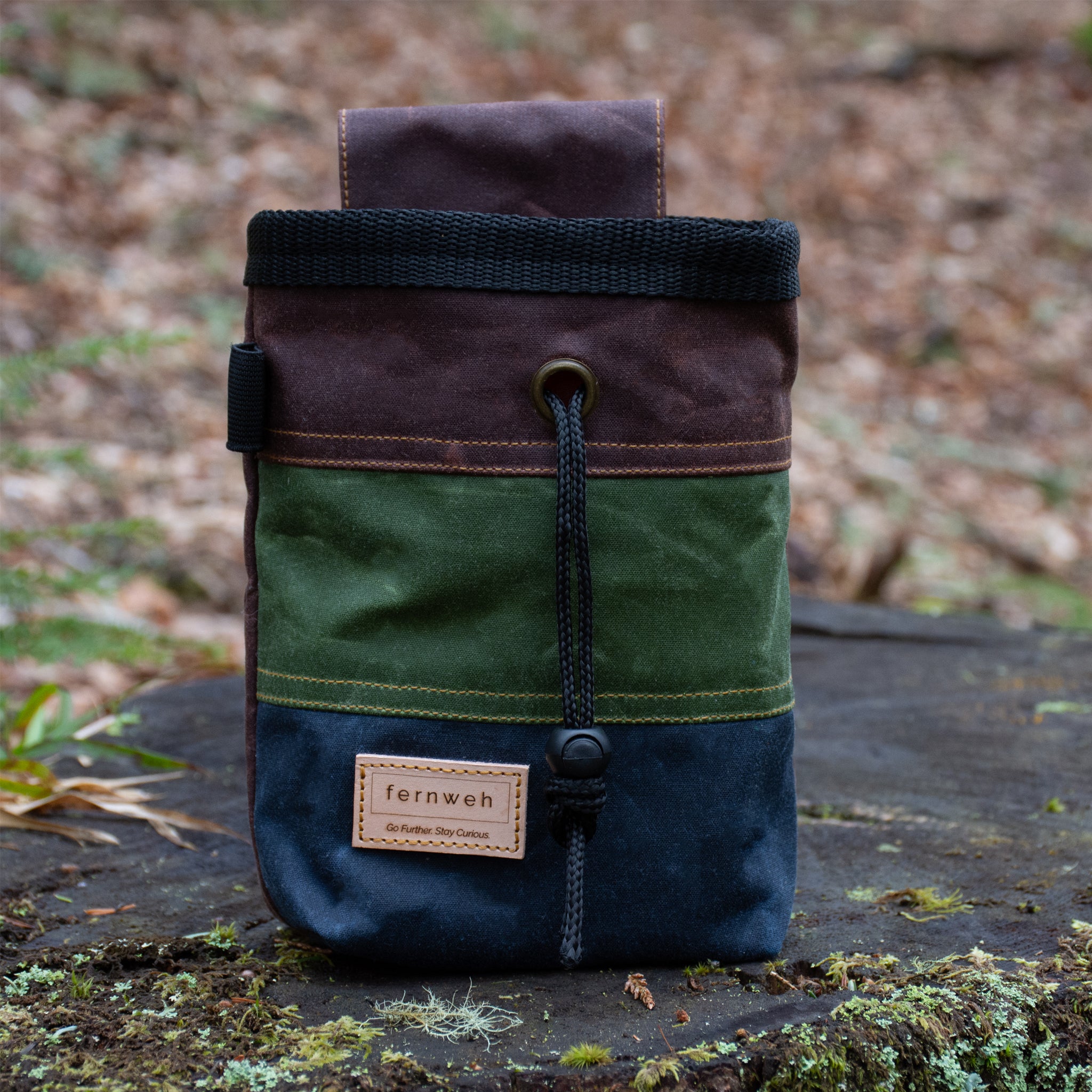 Waxed Cotton Chalk Bag - Triple