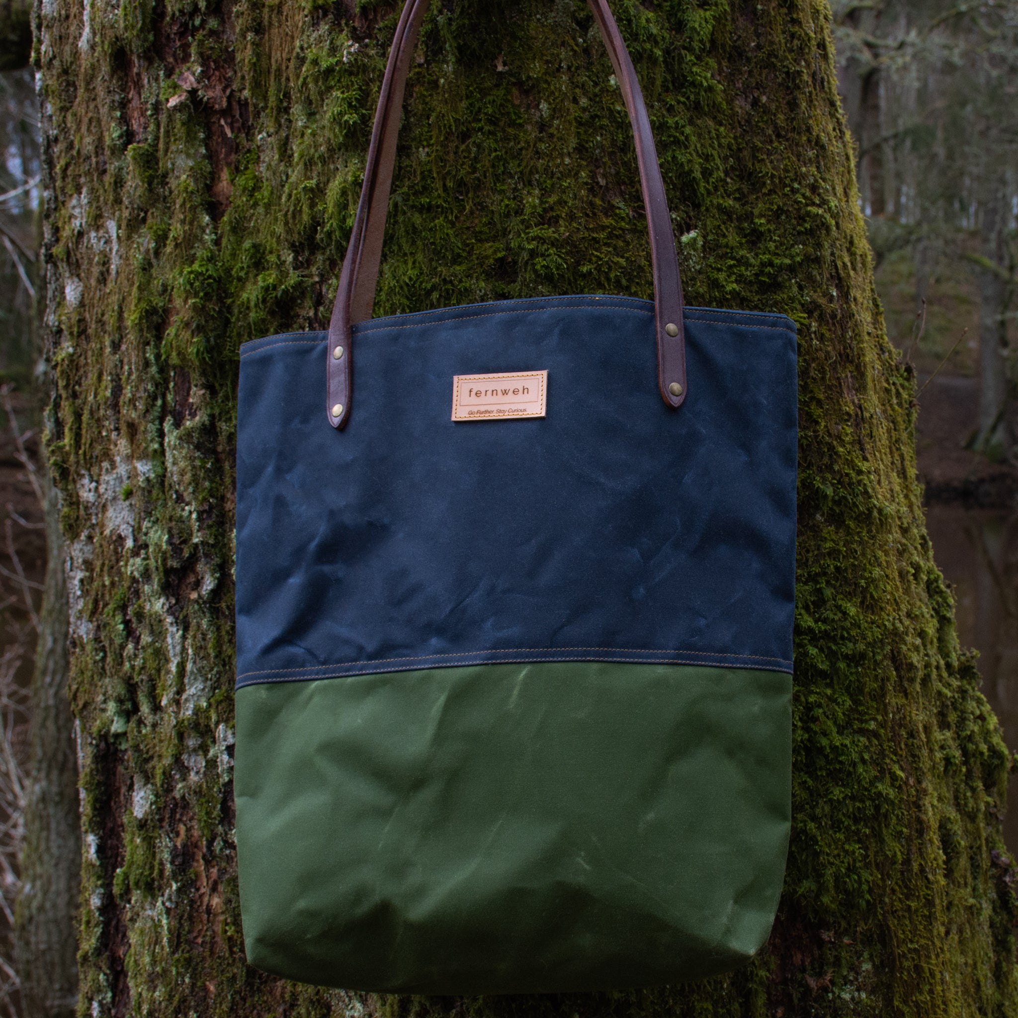 MORVEN Waxed Cotton Tote Bag - Double - Fernweh UK 